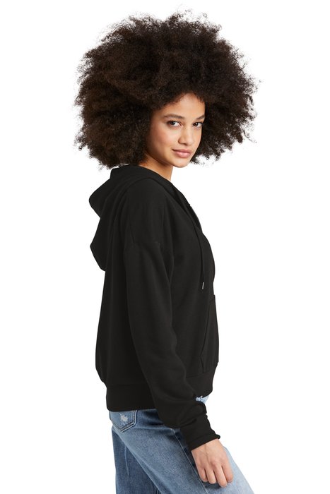 DT1311 District Women's Perfect Tri Fleece 1/2-Zip Pullover Black