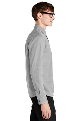 MM2000 MERCER+METTLE Long Sleeve Stretch Woven Shirt Gusty Grey End On End