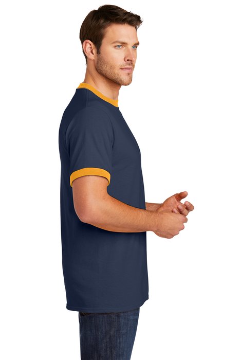 PC54R Port & Company 5.4-ounce 100% Cotton T-Shirt Navy/ Gold