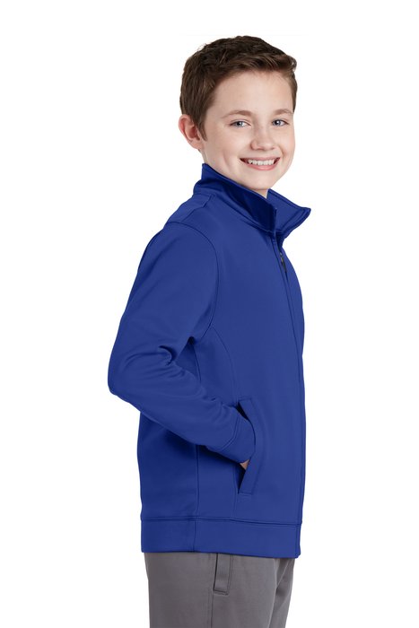 YST241 Sport-Tek Youth Sport-Wick Fleece Full-Zip Jacket True Royal