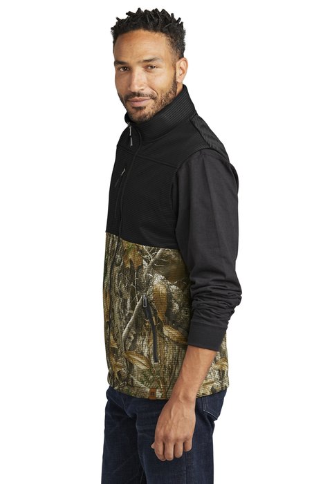 RU604 Russell Outdoors Realtree Atlas Colorblock Soft Shell Vest Deep Black/ Realtree Edge