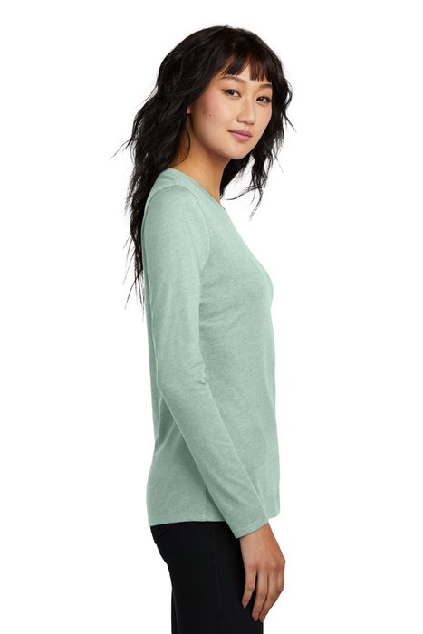 DT110 District Women's Perfect Blend CVC Long Sleeve Tee Heathered Dusty Sage