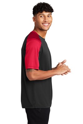ST354 Sport-Tek 3.8-ounce 100% Polyester T-Shirt Black/ True Red