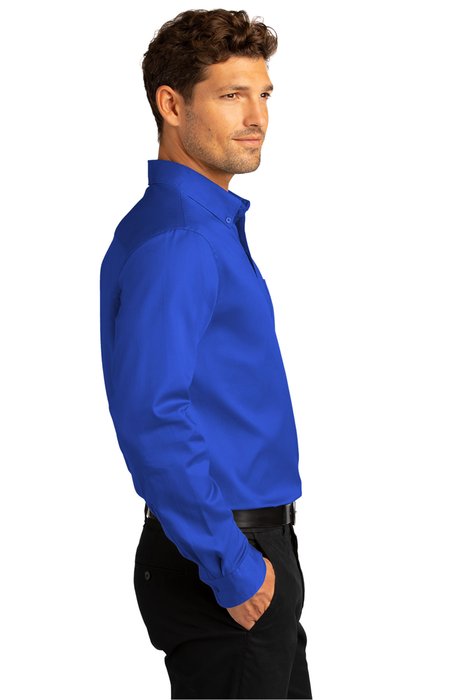 W808 Port Authority Long Sleeve SuperPro React Twill Shirt True Royal