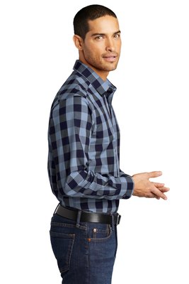 W670 Port Authority Everyday Plaid Shirt True Navy