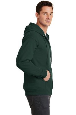 PC78ZH Port & Company Core Fleece Full-Zip Hooded Sweatshirt Dark Green