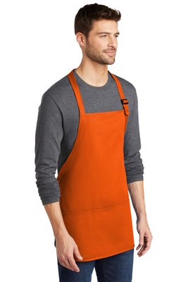 A510 Port Authority Medium-Length Apron with Pouch Pockets Orange
