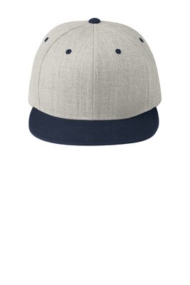 STC19 Sport-Tek Yupoong Flat Bill Snapback Cap Heather Grey/ True Navy