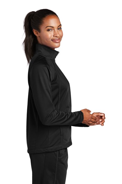 LST90 Sport-Tek Ladies Tricot Track Jacket Black/ Black
