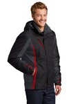 J321 Port Authority Colorblock 3-in-1 Jacket Black/ Magnet/ Signal Red