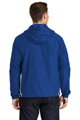 JST63 Sport-Tek Colorblock Raglan Anorak True Royal/ White
