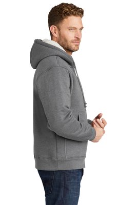 CS625 CornerStone Heavyweight Sherpa-Lined Hooded Fleece Jacket Grey