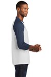 PC55RS Port & Company 5.5-ounce T-Shirt White/ Navy