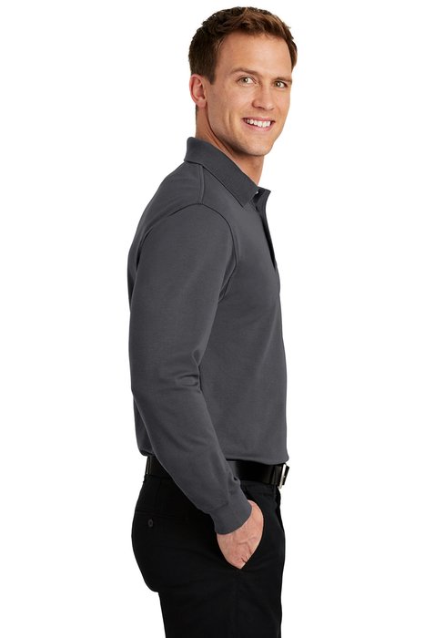 K455LS Port Authority 5.6-ounce Rapid Dry Long Sleeve Polo Charcoal