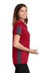 LST695 Sport-Tek 4-ounce Ladies PosiCharge Active Textured Colorblock Polo True Red/ Grey
