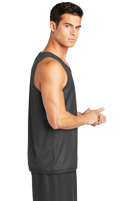 ST500 Sport-Tek 3.6-ounce 100% Polyester T-Shirt Iron Grey/ White