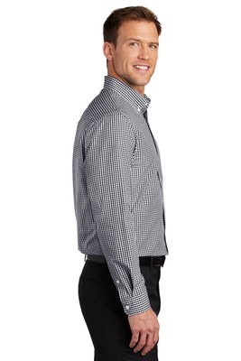 W644 Port Authority Broadcloth Gingham Easy Care Shirt Black/ White