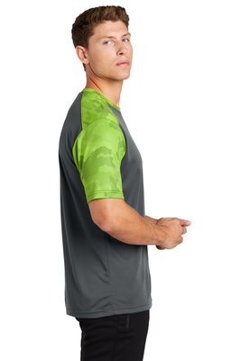 ST371 Sport-Tek 4-ounce 100% Polyester T-Shirt Iron Grey/ Lime Shock