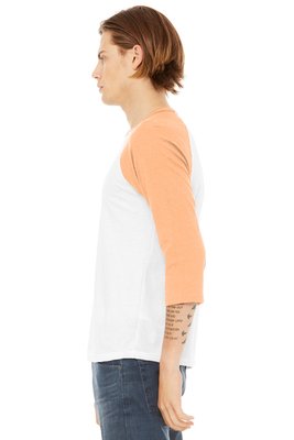 BC3200 Bella + Canvas 3.6-ounce T-Shirt White/ Heather Peach