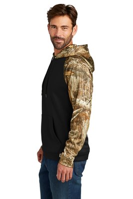 RU451 Russell Outdoors Realtree Performance Colorblock Pullover Hoodie Black/ Realtree Edge