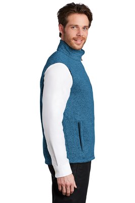 F236 Port Authority Sweater Fleece Vest Medium Blue Heather
