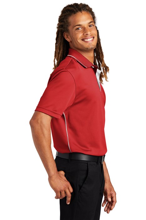K467 Sport-Tek 3.8-ounce Dri-Mesh Polo with Tipped Collar and Piping Red/ White