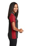 LST652 Sport-Tek 3.8-ounce Ladies Colorblock Micropique Sport-Wick Polo Iron Grey/ True Red