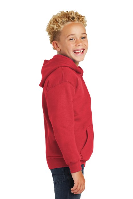 18600B Gildan Youth Heavy Blend Full-Zip Hooded Sweatshirt Red