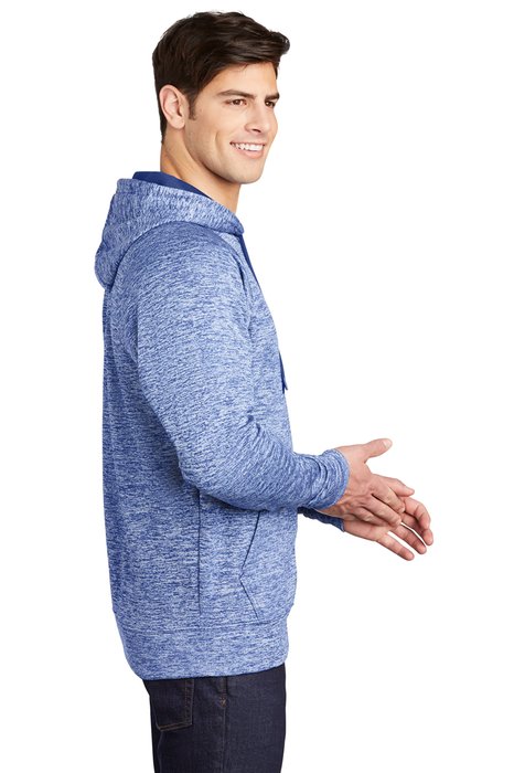 ST225 Sport-Tek PosiCharge Electric Heather Fleece Hooded Pullover True Royal Electric