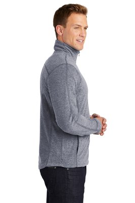 F235 Port Authority Heather Microfleece Full-Zip Jacket True Navy Heather