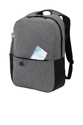 BG218 Port Authority Access Square Backpack Heather Grey/ Black