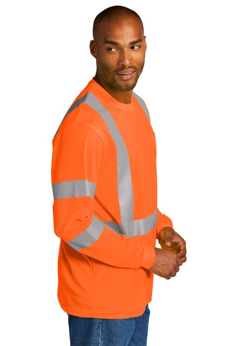 CS203 CornerStone ANSI 107 Class 3 100% Polyester 4.1-ounce T-Shirt Safety Orange
