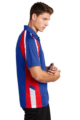 ST654 Sport-Tek 3.8-ounce Tricolor Micropique Sport-Wick Polo True Royal/ True Red/ White