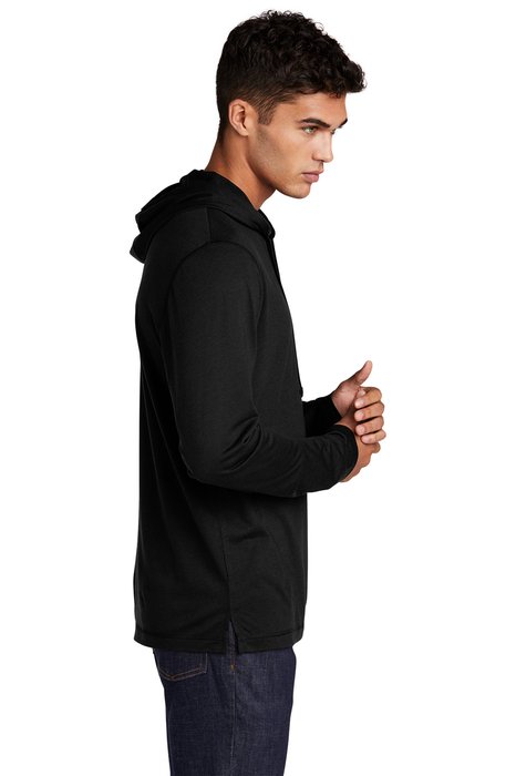 ST406 Sport-Tek PosiCharge Tri-Blend Wicking Long Sleeve Hoodie Black Triad Solid