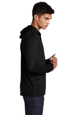 ST406 Sport-Tek PosiCharge Tri-Blend Wicking Long Sleeve Hoodie Black Triad Solid
