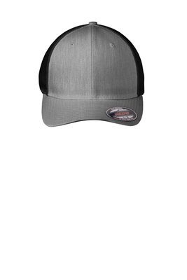 C812 Port Authority Flexfit Mesh Back Cap Heather Grey/ Black