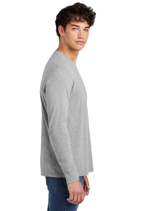 DT109 District Perfect Blend CVC Long Sleeve Tee Light Heather Grey