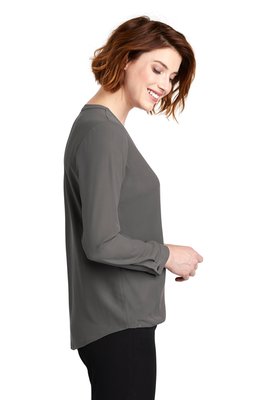 LW702 Port Authority Ladies Wrap Blouse Sterling Grey