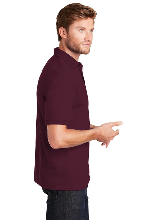 054X Hanes 5.2-ounce EcoSmart Jersey Knit Sport Shirt Maroon