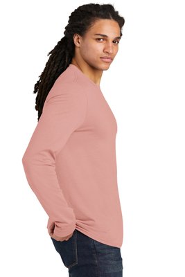 DM132 District Perfect Tri Long Sleeve Tee . Blush Frost