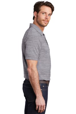 K583 Port Authority 5.2-ounce Stretch Heather Polo Graphite/ White