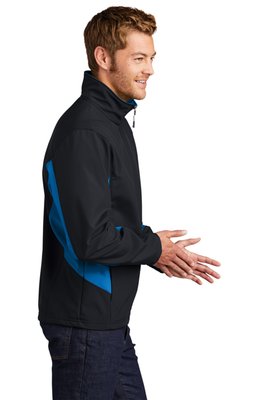J318 Port Authority Core Colorblock Soft Shell Jacket Black/ Imperial Blue