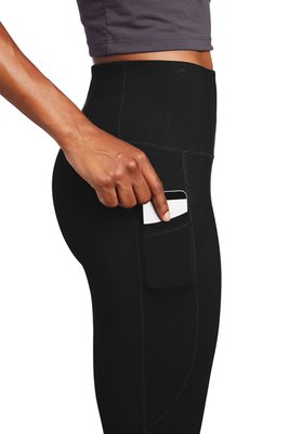 LPST891 Sport-Tek Ladies High Rise 7/8 Legging Black