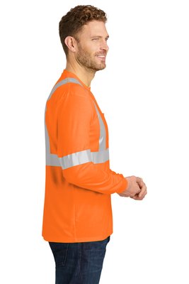 CS401LS CornerStone 5.9-ounce 100% Polyester T-Shirt Safety Orange/ Reflective
