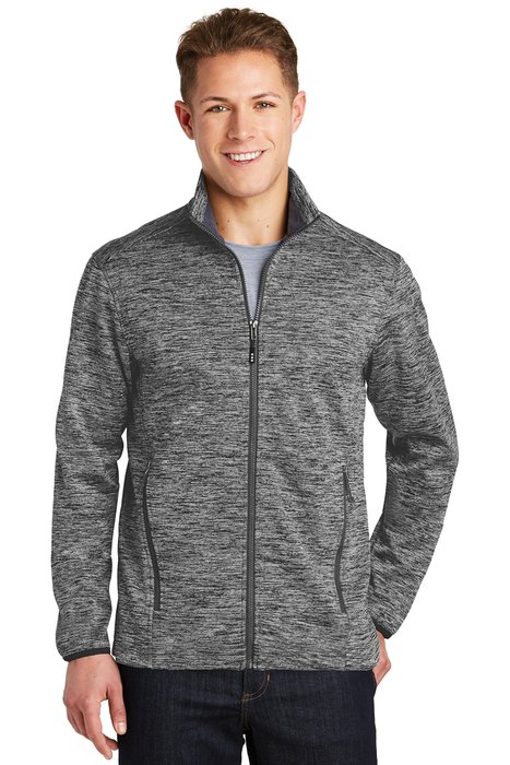JST30 Sport-Tek PosiCharge Electric Heather Soft Shell Jacket Black Electric