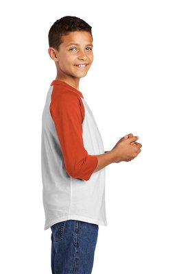 YT200 Sport-Tek 5.2-ounce 100% Cotton T-Shirt White/ Deep Orange