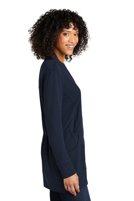 LK825 Port Authority Ladies Microterry Cardigan River Blue Navy