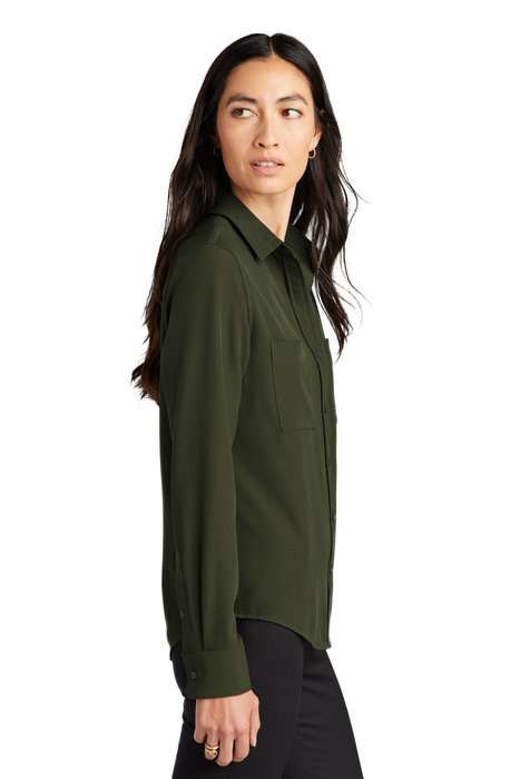 MM2013 MERCER+METTLE Women's Stretch Crepe Long Sleeve Camp Townsend Green