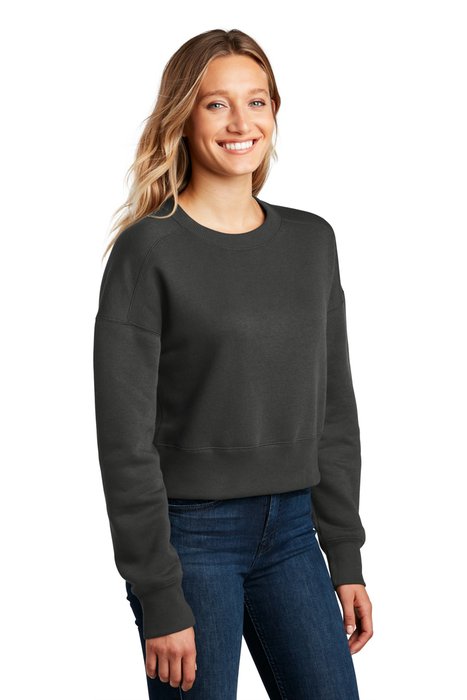 DT1105 District Women's Perfect Weight Fleece Cropped Crew Charcoal