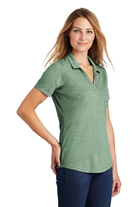 LST405 Sport-Tek Ladies PosiCharge Tri-Blend Wicking Polo Forest Green Heather